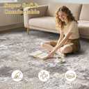 Area Rugs 8x10 Living Room: Washable Large Abstract Modern Neutral Soft Rug Stain Resistant Non-Slip Backing Carpet for Bedroom Dining Room Indoor Nursery Dorm Home Office Decor - Light Brown