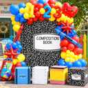 Back To School Decorations, Back to School Balloon Arch Kit with Composition Notebook Classroom Decor Backdrop Abc Boxes and Inflatable Pencils and Crayons for First Day of School Party Supplies