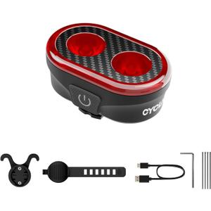 Bike Taillight LED Tail Light Smart Brake Sensing Auto On/Off Bike Rear Light Bicycle Rear Lights Night Ride USB Rechargeable IPX6 Waterproof Cycling Safety Taillight Accessories