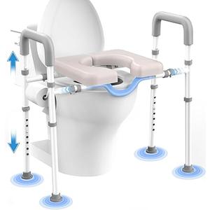 Toilet Seat Risers For Seniors, Male-Friendly Width & Height Raised Toilet Seat With handles, Toilet Riser for Elderly, Handicap, Elevated, Fit Any Toilet, 400lbs