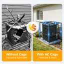 Air Conditioner Cage, Heavy Duty Adjustable AC Guard, Powder-Coated Steel Security Enclosure, Anchorable & Lockable for Outdoor AC Units, Fit 31" to 46" Width, 32" to 50" Height