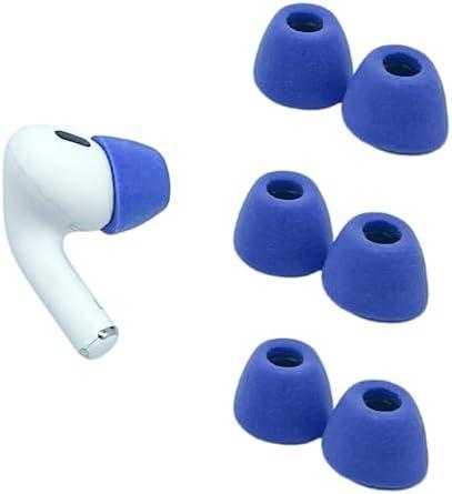 Comply Memory Foam Replacement Earbud Tips for Apple AirPods Pro 1 & 2 | Ultimate Comfort, Secure Fit, Superior Noise Isolation | Anti Slip, Prevent from Falling Out | Blue, Large (3 Pairs)