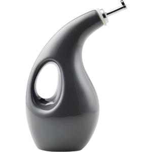 Rachael Ray 48465 Ceramic EVOO Oil and Vinegar Dispensing Bottle with Spout, 24 Ounce - Dark Gray
