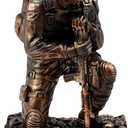 Ebros Gift Battlefield Kneeling Soldier Statue 8.5" H Honor & Valor Military Combat Unit Brother in Arms Figurine Gone But Not Forgotten