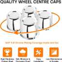 4Pcs 2.95inch Trailer Wheel Center Caps Fit 2.95" Center Bore Truck Trailer RV SUV Wheels Rims, Carbon Steel Silver Hub Covers
