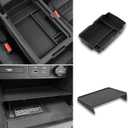 YPHUIKI 2PCS Center Console Organizer Compatible with Honda CRV 2023 2024 2025 2026 Accessories CR-V Hybrid Sport Armrest Storage Box Organizer Tray ABS Material