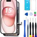 INCELL LCD for iPhone 15 Screen Replacement 6.1 Inch for iPhone 15 LCD A3090 A2846 A3089 A3092 Display and Touch Digitizer Full Assembly with Repair Tool kit