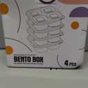 Bento Box Adult Lunch Box 4 Pack Lunch Containers 4-Compartment Reusable Food Storage Snack Containers Dishwasher Safe Stackable for Work & Travel