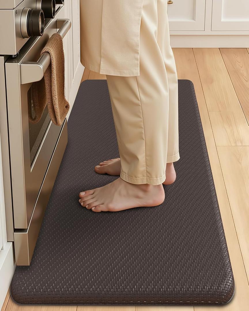 Color&Geometry Antifatigue Kitchen Mat for Floor 20x39-3/4 In Thick, Brown