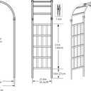 41" W x 86" H Vinyl Arbor, Vinyl Arch, Garden Arch Arbor for Outdoor, Yard, Garden, Climbing Plants - White