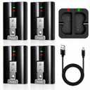 4-Pack Replacement Battery 6040mAh Upgraded Lithium-ion Compatible with Ring-Doorbell 2/3/4, Solar Floodlight,Spotlight, and Stick Up Cameras Rechargeable Battery 3.65V