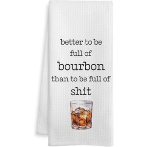 Bourbon Gifts Kitchen Bar Towels, Bourbon Gifts for Women Men Dish Tea Towel, Whiskey Lover Gifts Decorative Hand Towels for Kitchen Bar Cart Decor, 16x24 Inch