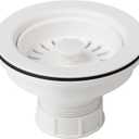 Kraus Kitchen Sink Strainer for 3.5-Inch Drain Openings in White, PST1-WH