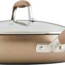Anolon Advanced Hard Anodized Nonstick Deep Frying Pan/Skillet with Lid, 12 Inch, Aluminum, Bronze