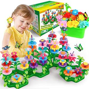  Flower Garden Building Toys for Girls Age 3, 4, 5, 6, 7 Year Old - STEM Gardening Toys for Kids - Stacking Game for Toddlers Play Set - Educational Activity for Preschool (148 PCS)