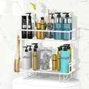 DINEST 2 Tier Over The Toilet Storage Shelf, Anti Resistant Bathroom Shelf Over Toilet Organizer, Multifunctional No Drilling Above Toilet Storage with Wall Mounting Design(White)
