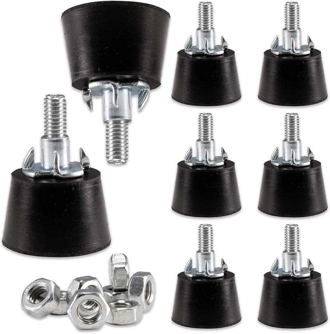 NEWBYTEK M6 Thread Furniture Leveling Feet Screw in Threaded Furniture Levelers Adjustable Table Chair Levelers Feet Glides for Chairs Tables Cabinet Patio - 8 Pack (1.2" Base)