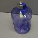 New Wave Enviro Iconic 1 Gallon Round BPA Free Water Bottle with Stainless Steel Cap and Integrated Handle, Ideal for Gym and Outdoor Life, Blue