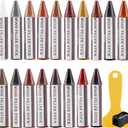SEISSO Wood Filler Stick, 18 Colors Furniture Crayons for Scratches, Furniture Scratch Repair Wax Filler Stick, Perfect for Restore Hardwood Floor, Holes, Crack, Laminate, Carpenters, Tables, Desks