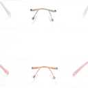 DXYXYO 2 Pack Rimless Reading Glasses for Women Blue Light Blocking Lightweight Small Metal Readers (Pink and Silver) 3.5