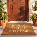 Jenaai Tropical Welcome Doormat, 16x29 Inch Pineapple Front Door Coir Mat