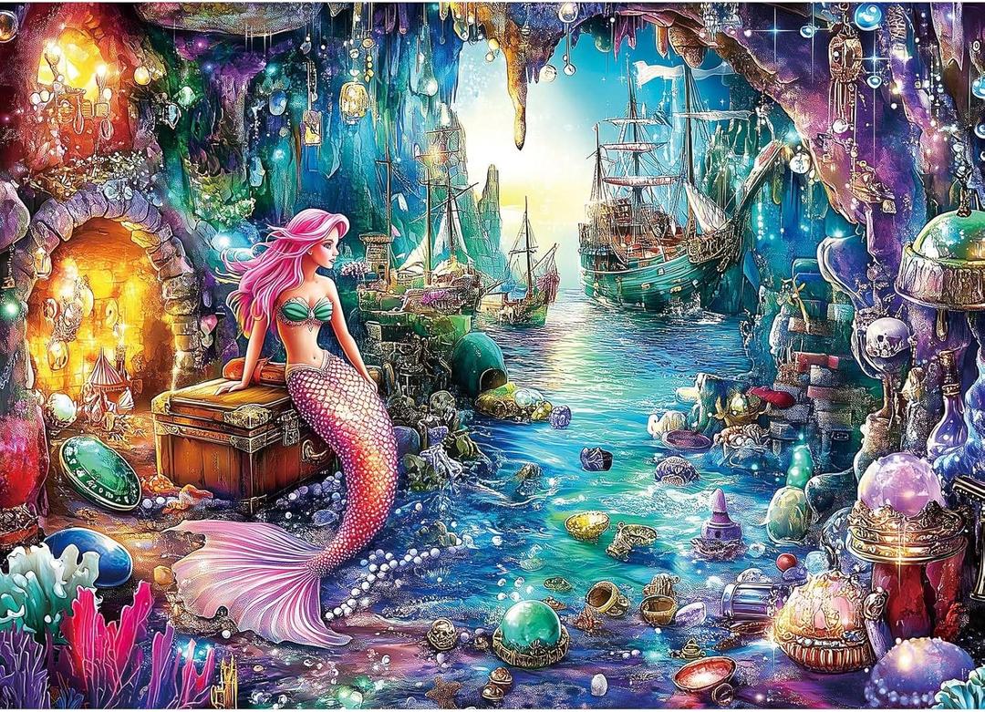 1000 Piece Puzzle for Adults, Sea Siren Mermaid Jigsaw Puzzle, Impossible Hard Difficult Challenging Puzzles for Adults, Home Decoration Puzzle, Interlock Perfectly No Dust
