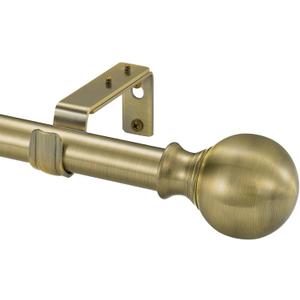 Window Curtain Rods 36 to 72 Inches, 1 Inch Diameter Adjustable Drapery Rod, Decorative Heavy Duty Curtains Rod with Fancy Round Finials for Living Room, Bedroom, Patio, Antique Bronze