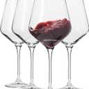 Krosno Red Wine Glasses 4-Piece 16.6 oz Avant-garde Collection, Perfect for Home, Restaurants & Parties, Dishwasher Safe, Thin Rim, Long Stem | Lead-Free Crystal Glass