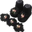 Baby Lace Flower Socks Headabnd Set Baby Headband & Socks Combo for Princess Parties & Newborn Photoshoots