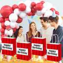 2 x 12 pcs Pixel Themed Goodie Bags with Haddle, Party Favor Gift Bags, Kraft Paper Candy Treat Bag for Birthday Decorations & Party Supplies