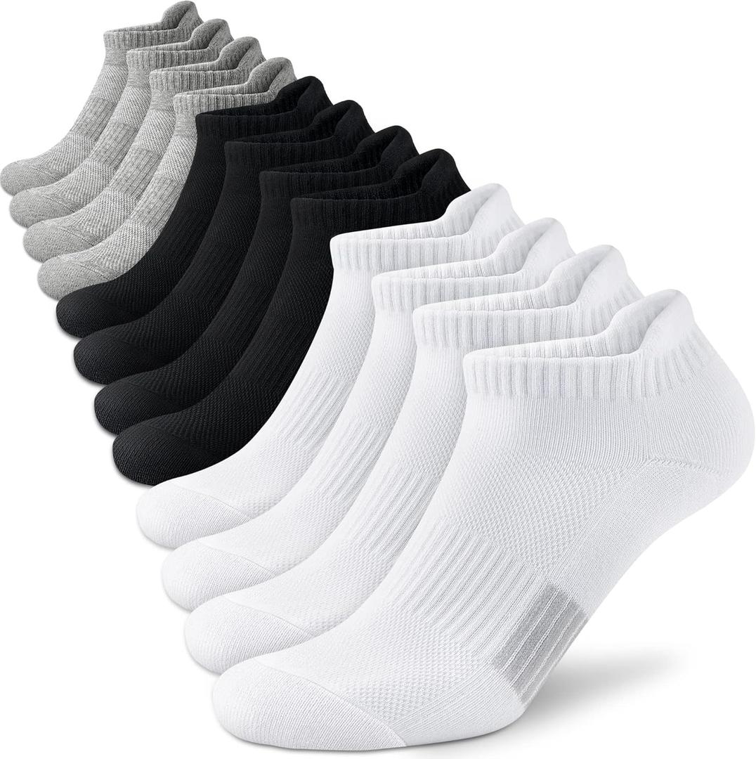Ankle Socks Womens Athletic Running Comfort Cushioned 3/5/6Pairs (8-10)