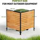 3 Panels No Dig Wood Privacy Screen, 42" H x 40" W Outdoor AC Fence