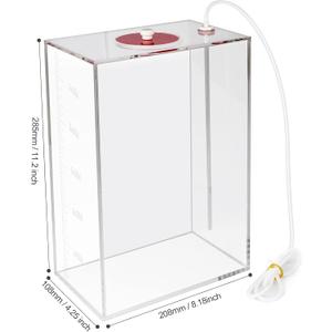 Aquarium Choice Acryli Made Liquid Storage Bucket Doing Pump Reservoir Container (4.7 * 7.4 * 10.9 Inch;5000ml/5LRed)