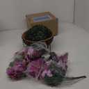 Ouddy Decor Artificial Hanging Flowers with Basket, Fake Silk Hanging Flowers in Coconut Lining Basket Faux Hanging Plants for Outdoor Indoor Spring Garden Porch Patio Balcony Home Decor, Fuchsia