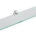 JQK Bathroom Glass Shelf, Tempered Glass Shower Storage 30 by 5 inches, 304 Stainless Steel Brushed Finish Wall Mount, TGS101L30-BN