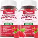 2 Pack Liposome Urolitin A Gummies, 8 in 1 Recipe,Contains Coq10, Resveratrol, L-carnitine, Quercetin, VC, Axanthin, Supplement for Cell Support, Anti-Aging and Energy Promotion, BBD 04/05/2026