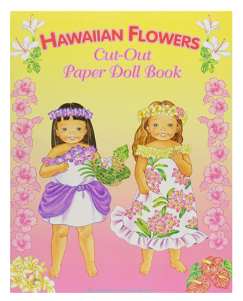 Hawaiian Flowers Paper Doll Book