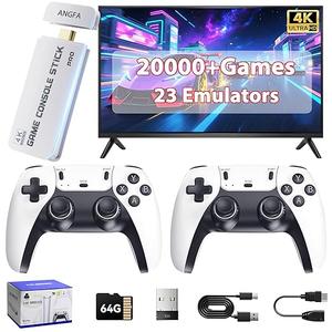 Wireless Retro Game Console Built-in 20000+ Games and 23 Emulators, 2025 New Plug & Play Retro Gaming Console with 4K Output & Dual 2.4G Controllers, Nostalgic Game Console Stick