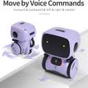 GILOBABY Kids Robot Toys, Interactive Toys Companion Smart Talking Robotic with Voice Control Touch Sensor, Singing, Dancing, Recording, Repeat, Birthday Gifts for Girls Ages 3+ Years (Purple)