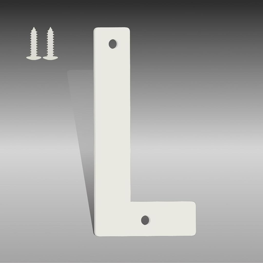 5 Inch White Metal Letters, Modern House Numbers for Outside, White Door Mailbox Numbers, Metal House Address Letter and Number for Office Apartment Outside (L)