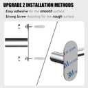 Towel Bar, Adjustable 14.4inch - 25.2inch Towel Rack, Self Adhesive Wall Mounted for Bathroom Kitchen Hand Towel Holder Cloths Hanger 304 Stainless Steel Organizer Single Bar (1, Chrome)