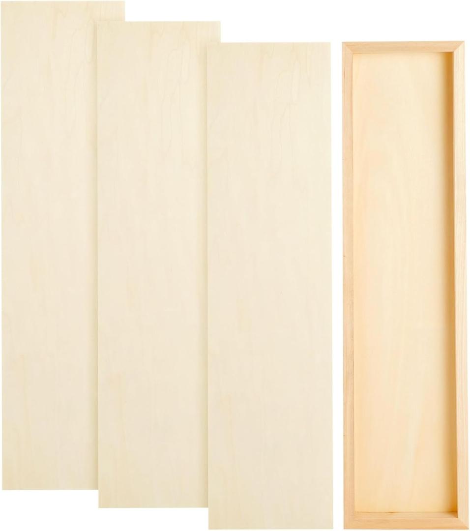 Bright Creations Unfinished Wood Panels for Panel Painting & Blank Canvas - Cradle Boards for Porch Sign Blanks - Long Wood Boards for Crafts & Wall Decor - 6 x 23 x 0.84 in, Pack of 4