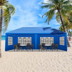 10x20 Outdoor Canopy Tent for Parties, Waterproof Party Tent with 6 Removable Sidewalls & Windows, Heavy Duty Outdoor Canopy for Wedding, Backyard Events & Commercial Use, Blue