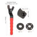 HARFINGTON Adjustable Angle Grinder Wrench Set 0.4"-1.9" Range Universal Lock Nut Pin Spanner Wrench with Grinder Shaft Nut for Angle Grinder Table Grinder, Red