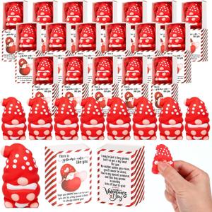 Wettarn 24 Sets Valentines Gifts Gnomes Stress Ball with Happy Valentine's Day Gift Boxes Bulk Party Favors for Office Coworkers Staff Employee Friends Positive Relief Desk Decor
