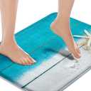 Britimes Bath Mat for Bathroom, Beach Starfish Sea Washable Cover Floor Rug Carpets Floor Mat Bathroom Decorations 18x30 Inches for Kitchen Bedroom Indoor (16"x24")