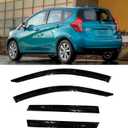 Window Visor Rain Guards Fit for 2014-2019 N-issan Note/Versa Note Hatchback 4PC Rain Side Window Vent Deflectors Tape-On Style Vent Window Deflector Window Visor ent Shade Deflector