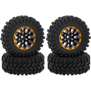 MEUS Racing 1.2-inch Beadlock Wheels Brass Rim+ Aluminum 1.0(Plus) Tire Set Negative Hub -4MM 42G for 1/18 TRX4M, Axial SCX24 & FMS FCX24 (HELIDIRECT) (Black Model A) MEUS Racing 1.2-inch Beadlock Wheels Brass Rim+ Aluminum 1.0(Plus) Tire Set Negative Hub -4MM 42G for 1/18 TRX4M, Axial SCX24 & FMS FCX24 (HELIDIRECT) (Black Model A)