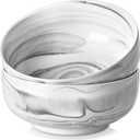 MALACASA Large Soup Bowls Set, 44 OZ (7") Salad Bowl Cereal Bowl Set of 2,Marble Grey Ceramic Bowls for Kitchen, Dishwasher & Microwave Safe, Series REGULAR