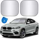 EzyShade Windshield Sun Shade with Shield-X Reflective Technology. Foldable 2-Piece Car Sunshades Reflect UV Sun and Heat and Protect Your Car. Standard (Medium) Size